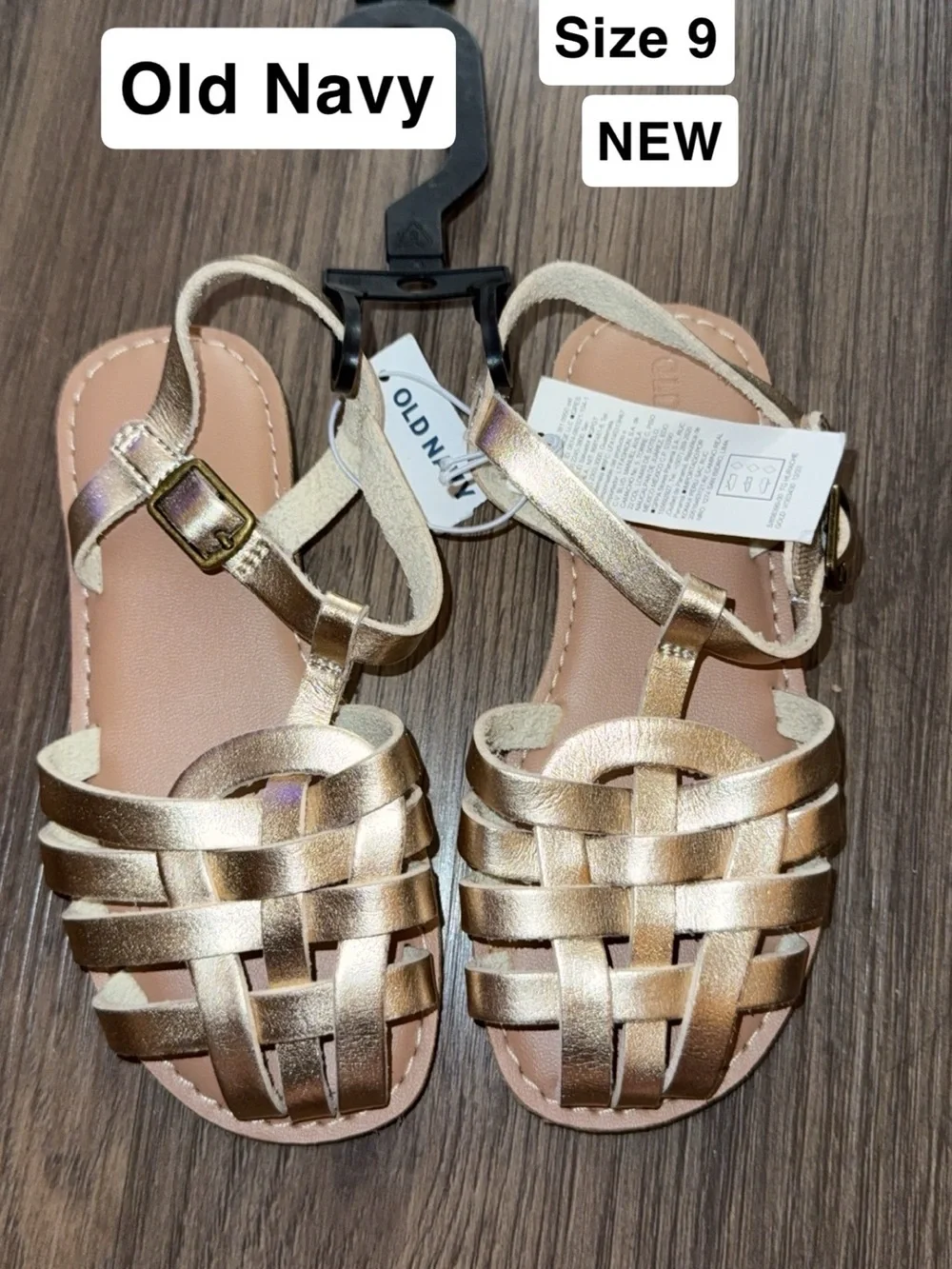 Old Navy Girls Gold Metallic Woven Sandals